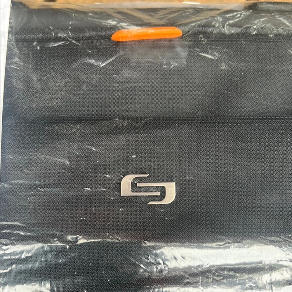 Solo Black and Orange Laptop Bag Professional Design